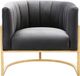 TOV Furniture Magnolia Grey Velvet Chair with Gold Base-0