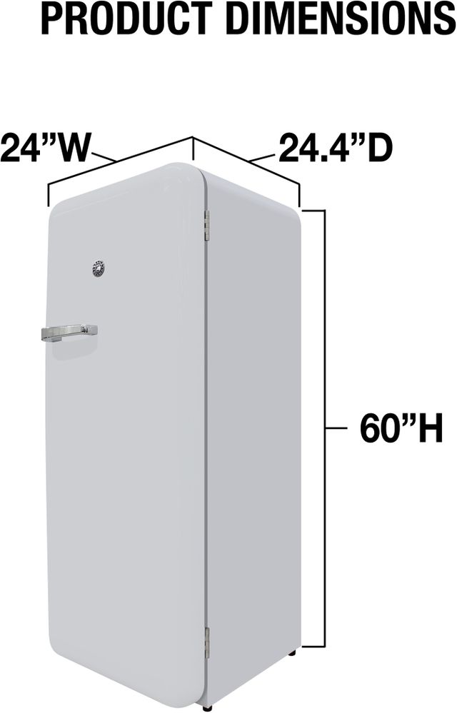 Brama 24" 9.9 Cu. Ft. White Retro Compact Refrigerator-2