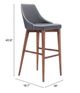 Zuo® Moor Dark Gray Bar Chair-4