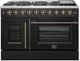 FORNO® Galiano Series Alta Qualita 48" Black and Antique Brass Pro Style Gas Range-0