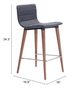 Zuo® Jericho Gray Set of 2 Bar Chair-4
