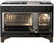 Ilve® Majestic III 48" Glossy Black Pro Style Dual Fuel Natural Gas Range with Triple Glass Door and Burnished Trim-4