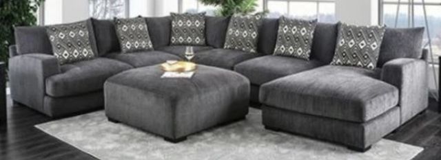 Furniture of America® Kaylee 4-Piece Gray U-Shaped Sectional-0