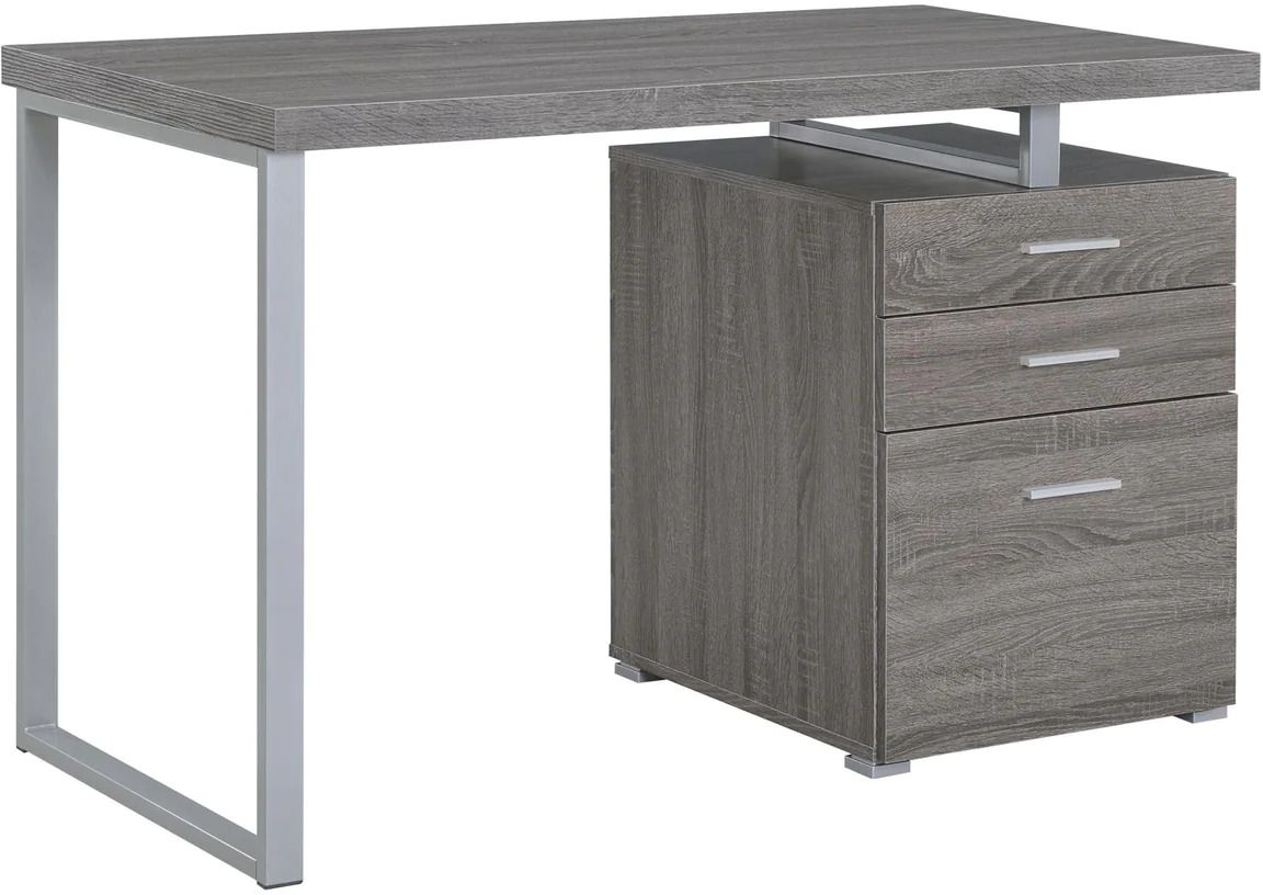 Modern grey office desk top