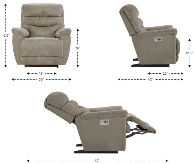 La-Z-Boy® Joshua Midnight Power Rocking Recliner with Headrest-2