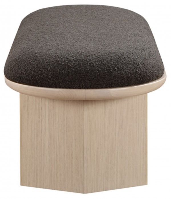 Meridian Furniture Wilshire Brown/Natural Upholstered Bench-2