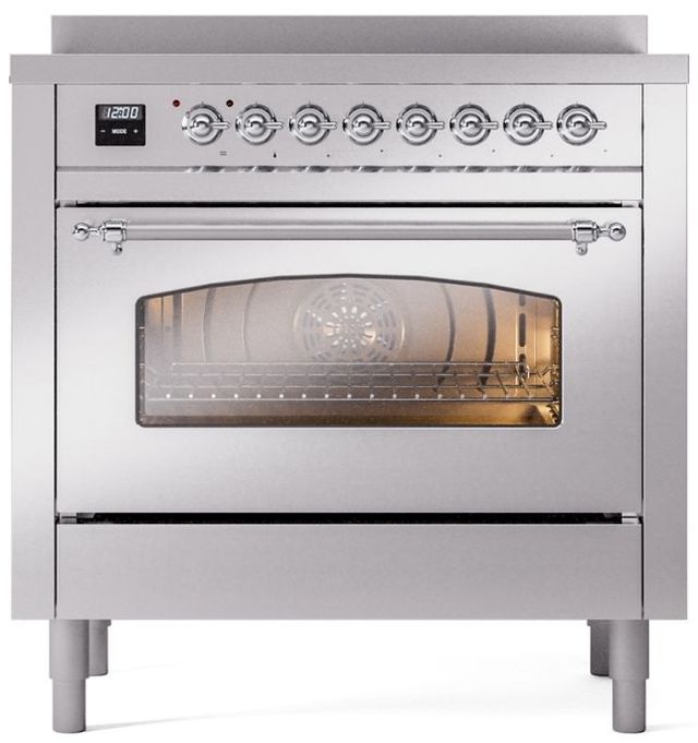 Ilve® Nostalgie II Series 36" Stainless Steel Pro Style Induction Range-1