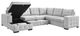 Mazin Furniture Geneva 4-Piece Light Gray Left-Arm Facing Pullout Sleeper Sectional and Storage Chaise-1