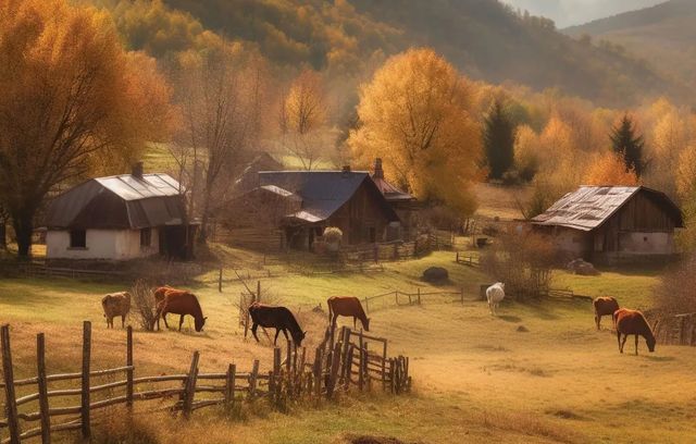 Classy Living Contemplative Autumn Countryside Harmony Wall Art-1