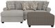 Jackson Furniture Livingston 3-Piece Linen Left Arm Facing Sectional with Ottoman-1