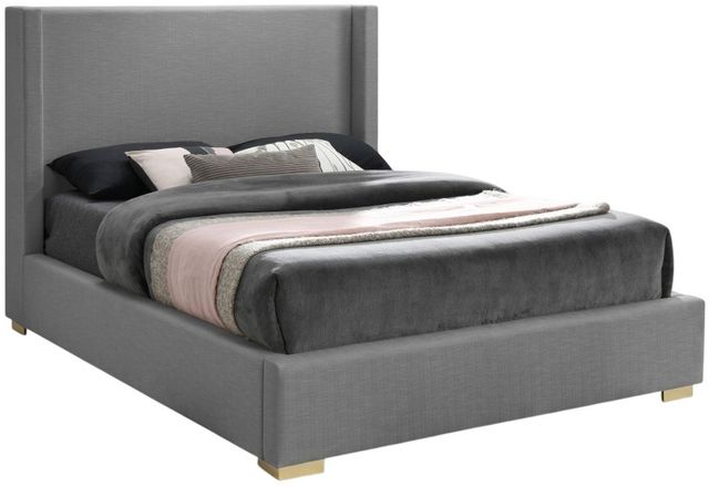 Meridian Furniture Royce Gray Full Upholstered Panel Bed-0