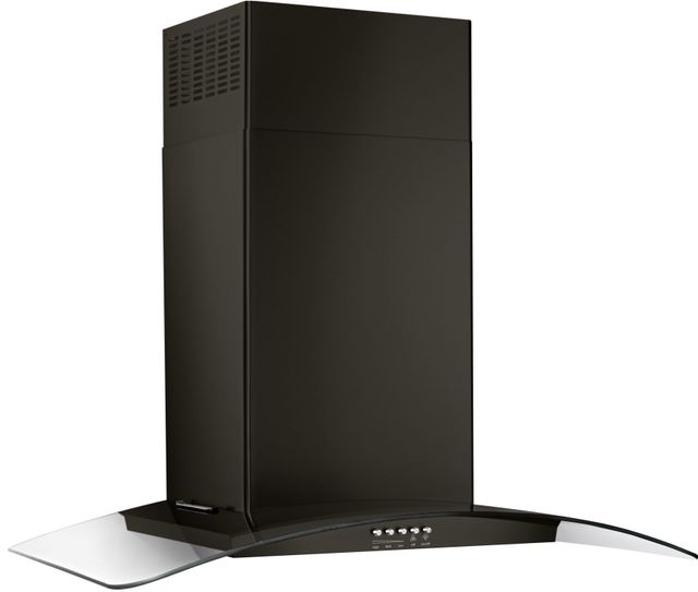 KitchenAid® 36" Black Stainless Concave Glass Wall Mount Range Hood-1