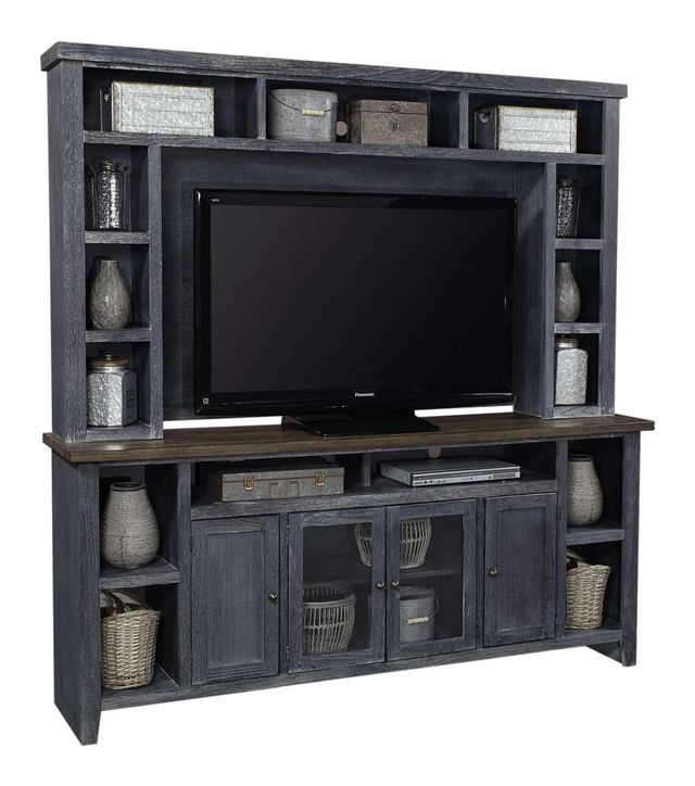 aspenhome® Eastport Drifted Black 84" Console with 4 Doors and Hutch-0