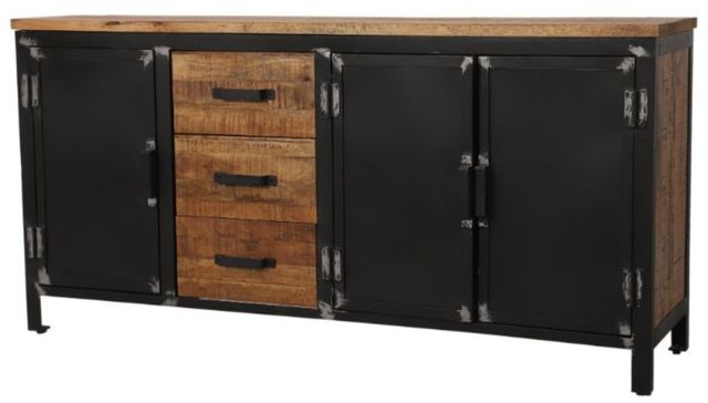 Jaipur Furniture Induse Black/Brown 3-Door Sideboard-1