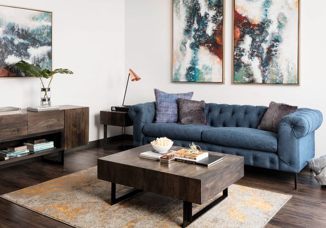 Moe's Home Collection Tiburon Brown Coffee Table with Metal Base-3