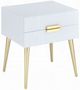 ACME Furniture Denvor White End Table with Gold Base-0