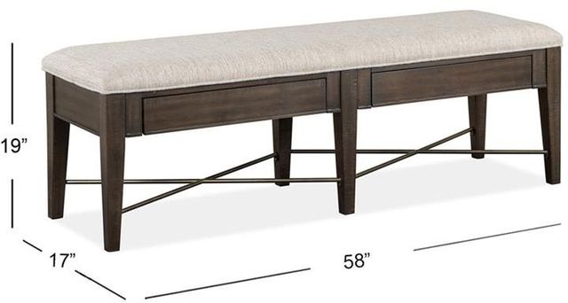 Magnussen Home® Westley Falls Graphite Bench with Upholstered Seat-2