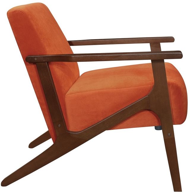Homelegance® August Dark Walnut/Orange Accent Chair-3