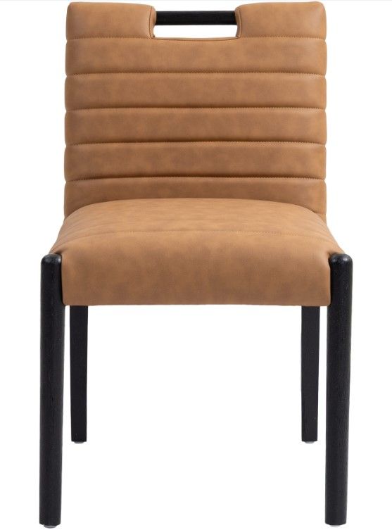 Meridian Furniture Aimee Cognac Leather Dining Side Chair-1