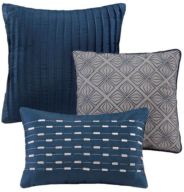 Olliix by Madison Park Biloxi 6 Piece Navy King/California King Duvet Cover Set-2