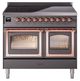 Ilve® Nostalgie II Noblesse 40'' Graphite Matte Pro Style Induction Range with Copper Trim-0
