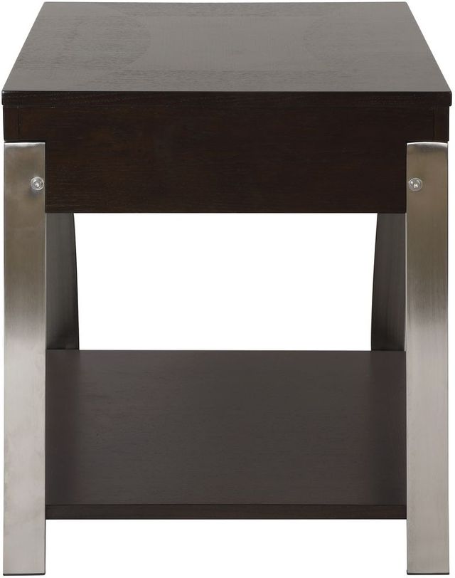 Homelegance® Tioga Espresso End Table with Chrome Metal Frame-3