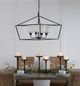 A & B Home Black Rectangle Iron and Glass Chandelier-3