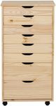 Linon Rudy Unfinished Brown Rolling Storage Cart-3