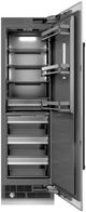 ZLINE Autograph Edition 24" 12.5 Cu. Ft. Satin Stainless Steel Column Refrigerator with Graphite Gray Interior and Matte Black Accents-1