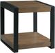 Elements International Caesar Brown End Table with Charcoal Frame-0