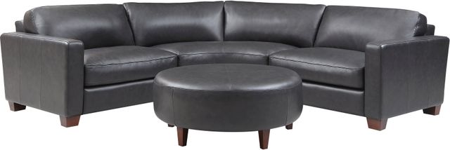 Leather Italia™ Brent 3-Piece Charcoal Sectional-1