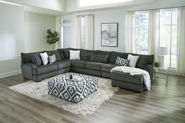 Albany Industries Tweed Gunmetal Ottoman-1