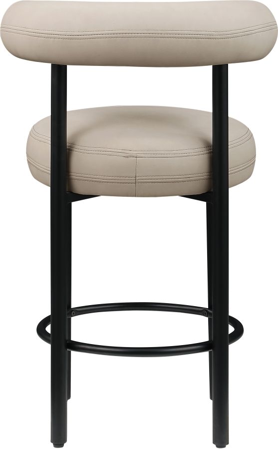 Meridian Furniture Bordeaux Taupe Leather Counter Stool-4