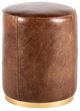 Nest Home Collections Brass Plating/Brown Small Pouf-0