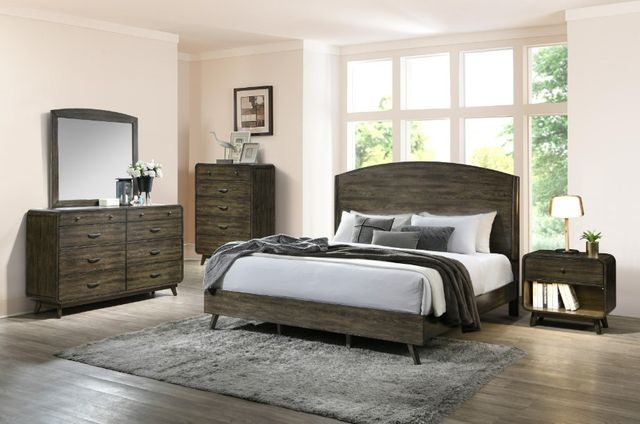 New Classic® Home Furnishings Rex Walnut Brown Queen Panel Bed-1