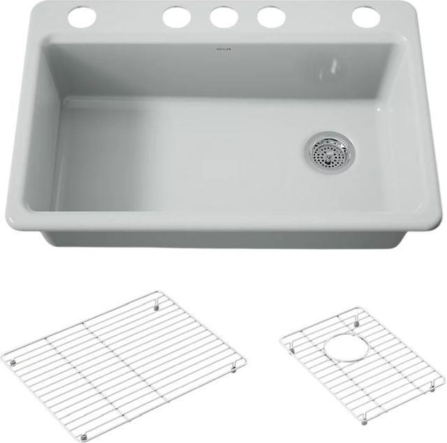 KOHLER® Riverby® Ice Gray 33" Undermount Single-Bowl Kitchen Sink-0