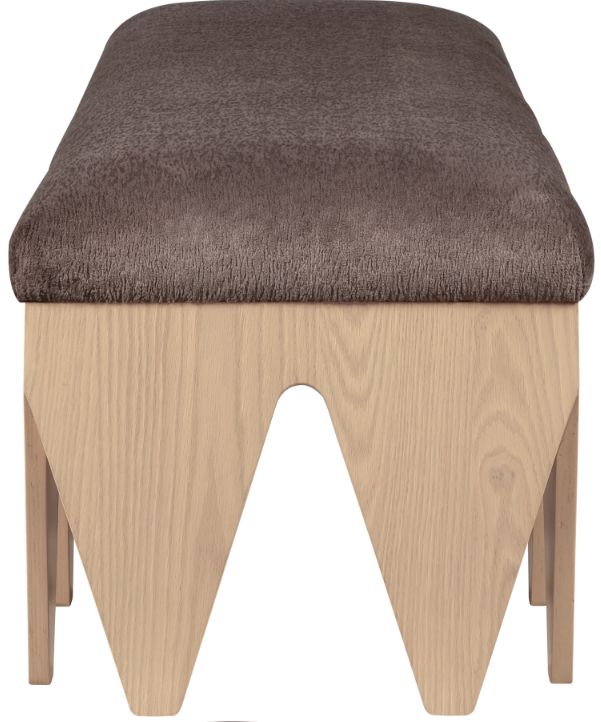 Meridian Furniture Altair Brown/Natural Fabric Upholstered Bench-2