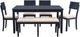 Linon Jordan 6-Piece Dark Charcoal Dining Table Set-0