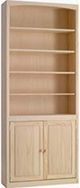 Archbold Furniture Customizable Pine 24" x 72" Bookcase with Doors-0