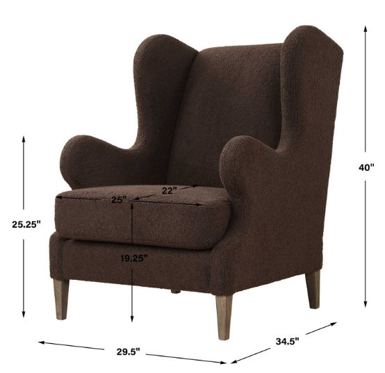 Uttermost® Serpentine Brown Fabric Accent Chair-2