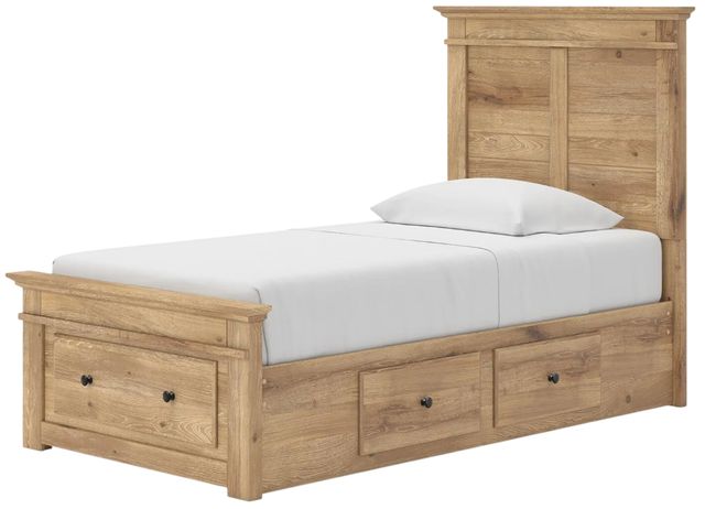 Signature Design by Ashley® Makidern Tan Twin Storage Panel Bed-3
