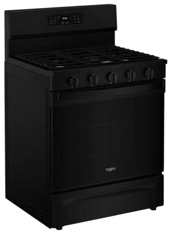 Whirlpool® 30" Black Freestanding Gas Range with Air Cooking Technology-2