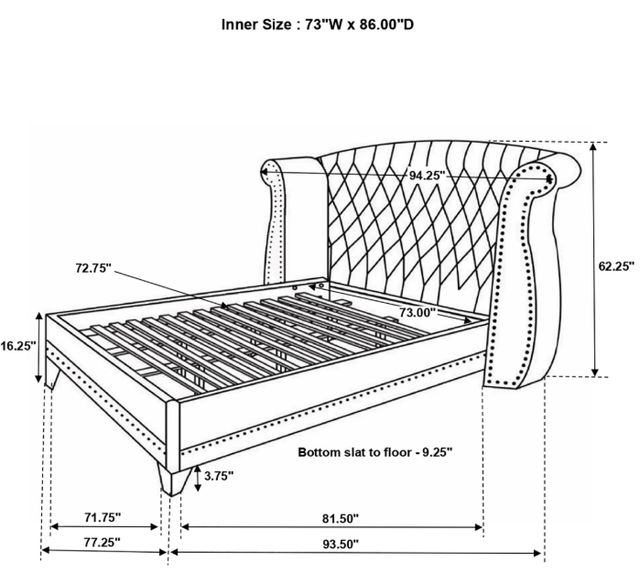 Coaster® Barzini 4-Piece White California King Bedroom Set-2