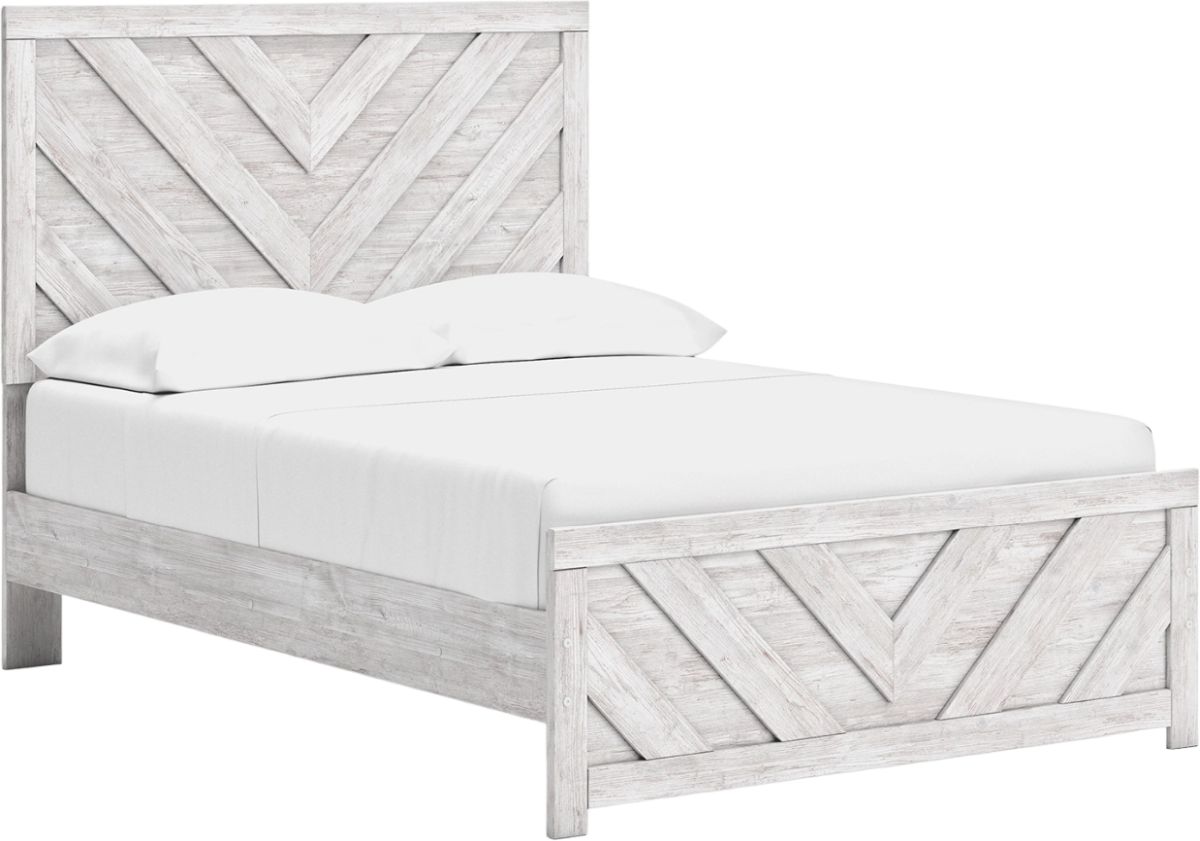 Cayboni Queen Panel Bed - Whitewash Cayboni Queen Panel Bed - Whitewash