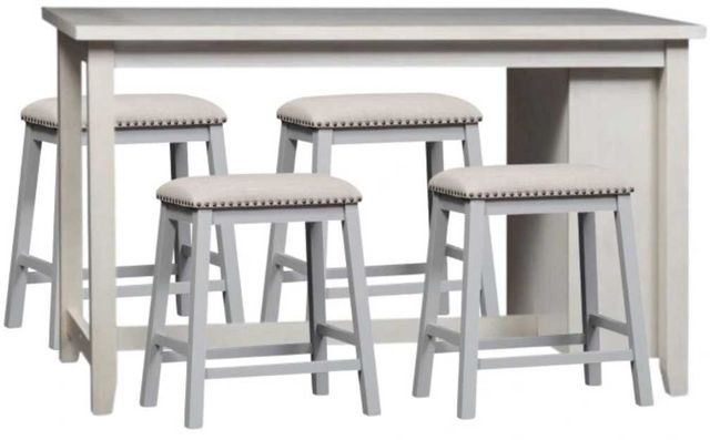 Liberty Furniture Brook Creek 5-Piece White Dining Counter Set-0