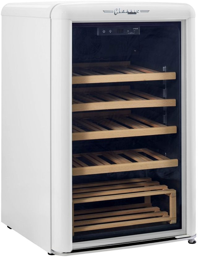 Unique® Appliances Classic Retro 4 Cu. Ft. Marshmallow White Wine Cooler-3