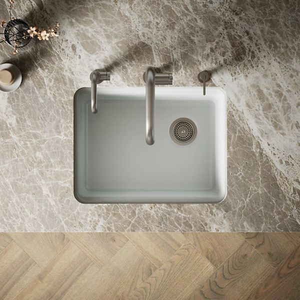 KOHLER® Riverby® Ice Gray 25" Undermount Single-Bowl Workstation Kitchen Sink-2