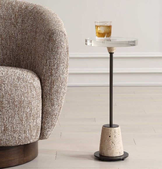Uttermost® Arthur Clear Drink Table with Bronze Base-1
