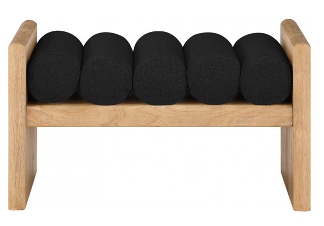 Meridian Furniture Waverly Black/Natural 32" Upholstered Bench-1