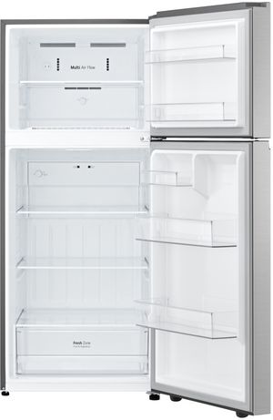 LG 28" 17.5 Cu. Ft. PrintProof® Stainless Steel Top Freezer Refrigerator Front view of the LG 28" 17.5 Cu. Ft. PrintProof® Stainless Steel Top Freezer Refrigerator